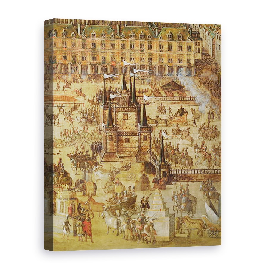 Tablou canvas - Scoala franceza - Place Royale si Carusel in 1612, 75 x 100 cm