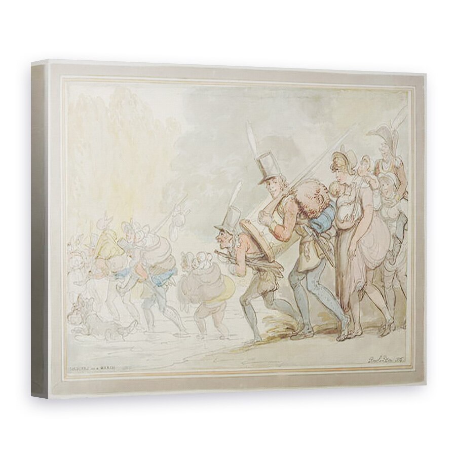 Tablou canvas - Thomas Rowlandson - Soldatii pe un martie, 75 x 100 cm