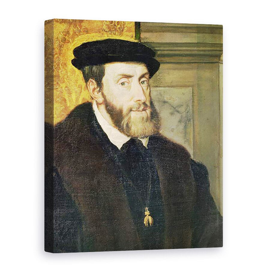 Tablou canvas - Titian - Detaliu al Portretului imparatului Carol V 1488-1576 1548 ulei pe panza, 75 x 100 cm