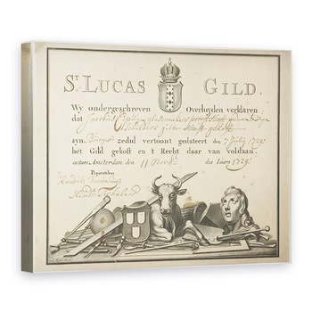 Tablou canvas - Scoala olandeza - Primirea de la breasla Sfantului Luca din Amsterdam la glazier James Cip, 75 x 100 cm Tablou canvas - Scoala olandeza - Primirea de la breasla Sfantului Luca din Amsterdam la glazier James Cip, 75 x 100 cm