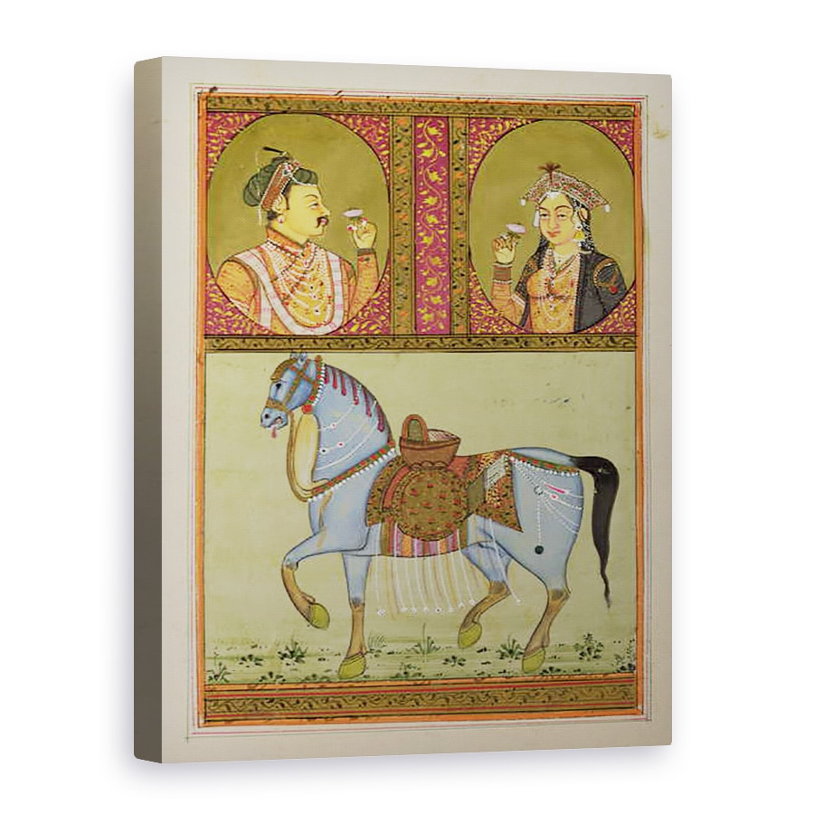 Tablou canvas - Scoala Mughal - Shah Jahan 1592-1666 si Mumtaz Mahal, 50 x 70 cm