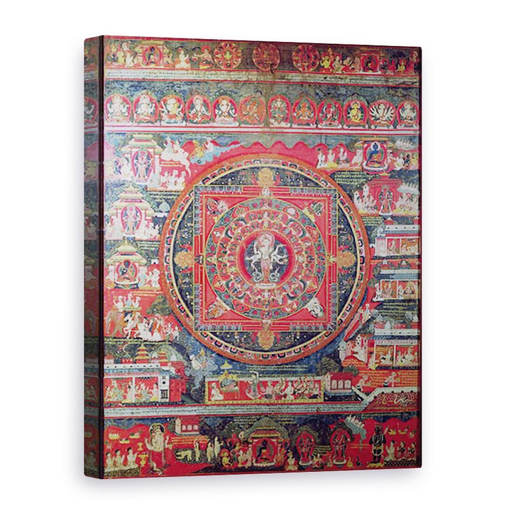 Картина на платно - Непалска школа - Amoghapasa Mandala, 60 x 80 cm