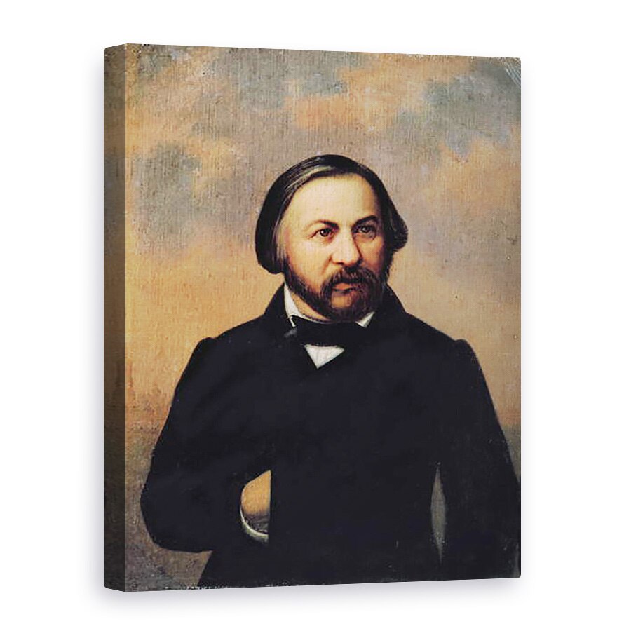 Tablou canvas - Scoala Rusa - Portretul lui Mikhail Ivanovich Glinka 1804-57, 75 x 100 cm