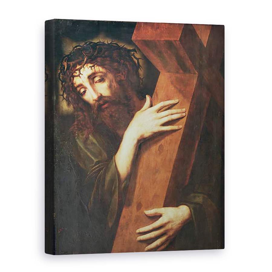 Tablou canvas - Scoala spaniola - Hristos Purtand Crucea, 75 x 100 cm