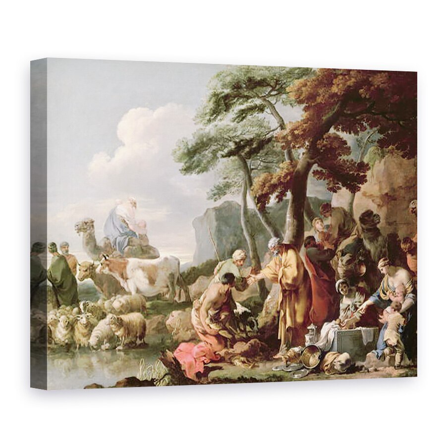 Tablou canvas - Sebastien Bourdon - Jacob ingropand zeii falsi sub stejarul de Shechem, 60 x 80 cm