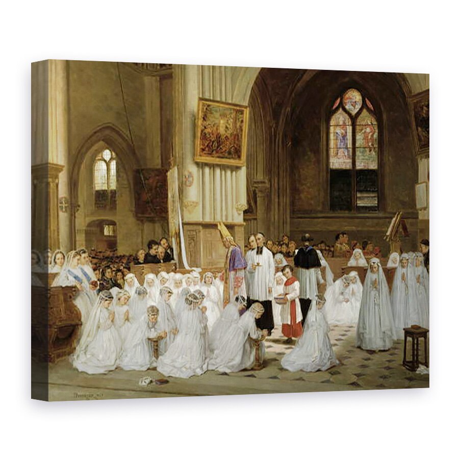 Tablou canvas - Theophile Emmanuel Duverger - Prima impartasanie, 75 x 100 cm