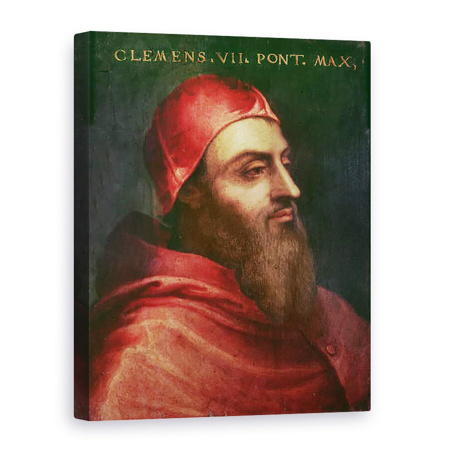 Tablou canvas - Sebastiano del Piombo - Portretul Papei Clement VII Giulio di Giuliano de Medici 1478-1534, 75 x 100 cm