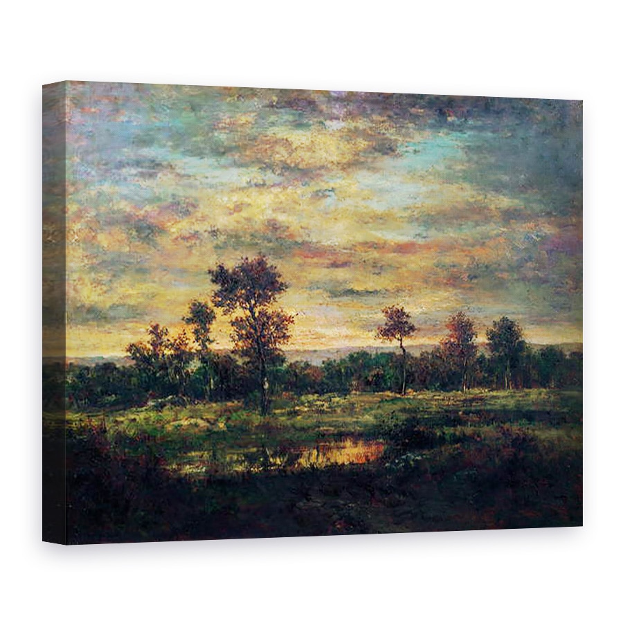 Tablou canvas - Theodore Rousseau - Iaz la marginea unui lemn, 75 x 100 cm