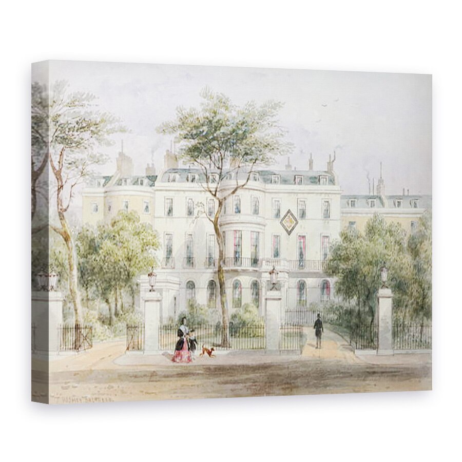 Tablou canvas - Thomas Hosmer Shepherd - Frontul de vest al casei lui Sir Robert Peel in Gradina Privy 1788-1850 1851, 75 x 100 cm