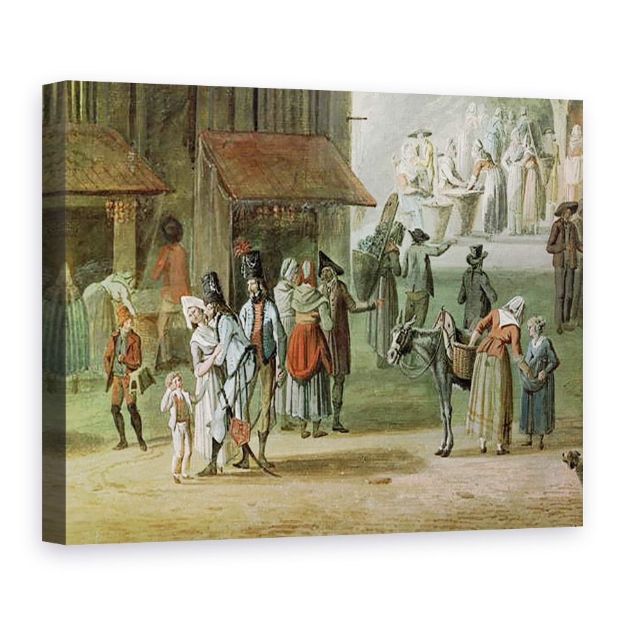 Tablou canvas - Thomas Naudet - Place de lApport-Paris in fata Grand-Chatelet, detaliu de oameni din partea stanga, 75 x 100 cm