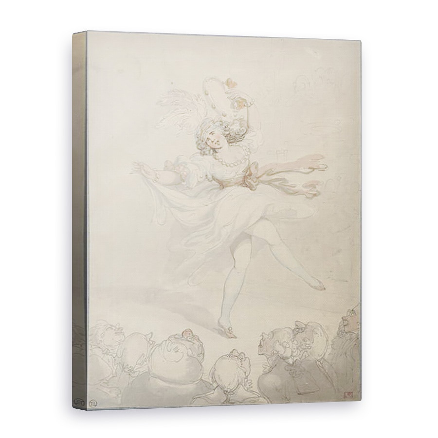 Tablou canvas - Thomas Rowlandson - Dansatoare de sex feminin cu o tamburina, 60 x 80 cm