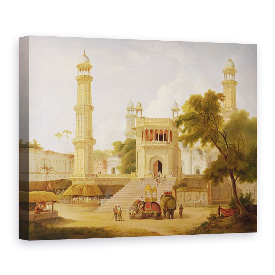 Tablou canvas - Thomas Daniell - Templul indian, spus a fi Moscheea Abo-ul-Nabi, Muttra, 75 x 100 cm