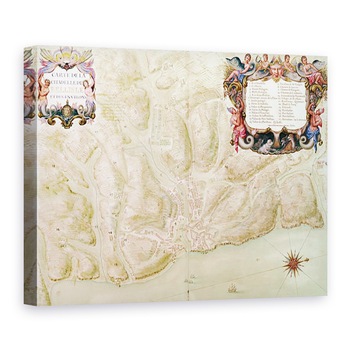 Tablou canvas - Sebastien Le Prestre de Vauban - Dna 988 volumul 3 fol.33 Harta orasului si citadela Bellisle, de la Atlas Louis al XIV-lea, 75 x 100 cm Tablou canvas - Sebastien Le Prestre de Vauban - Dna 988 volumul 3 fol.33 Harta orasului si citadela Bellisle, de la Atlas Louis al XIV-lea, 75 x 100 cm