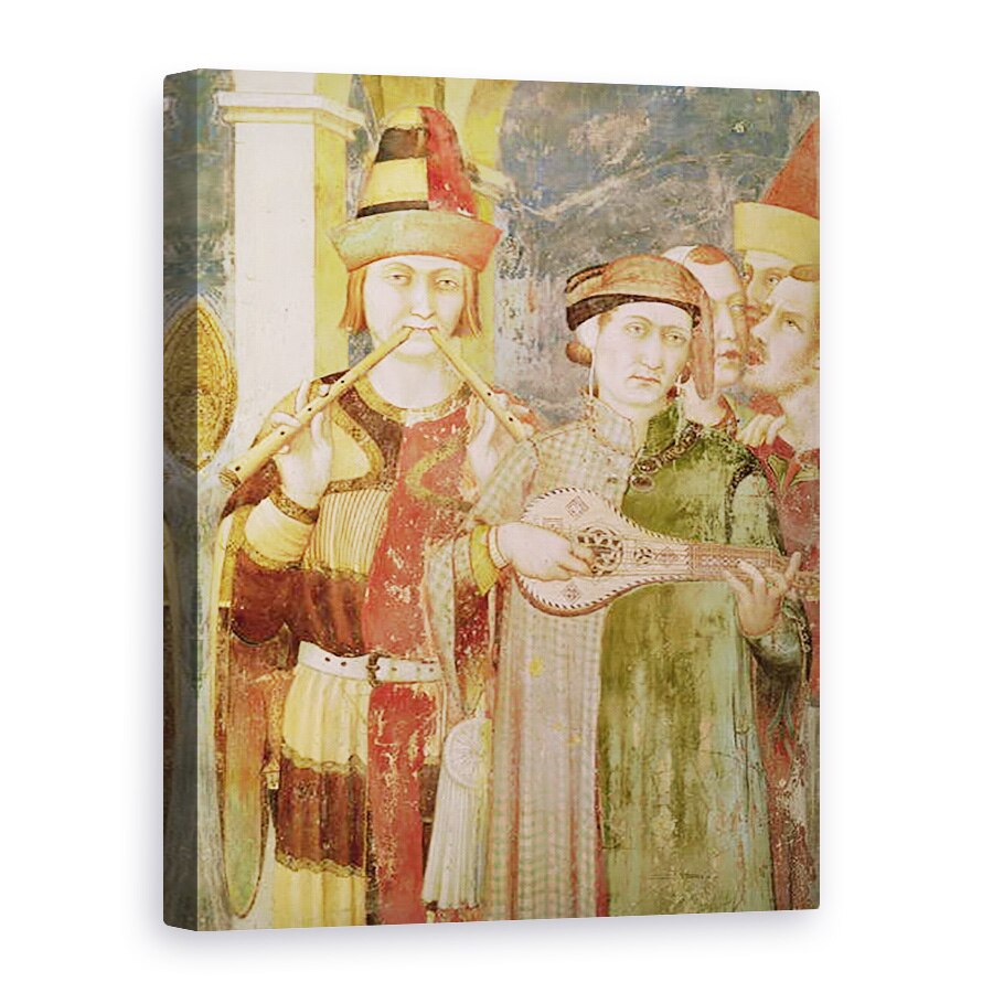 Tablou canvas - Simone Martini - Detaliu al muzicienilor din Viata Sfantului Martin, 75 x 100 cm