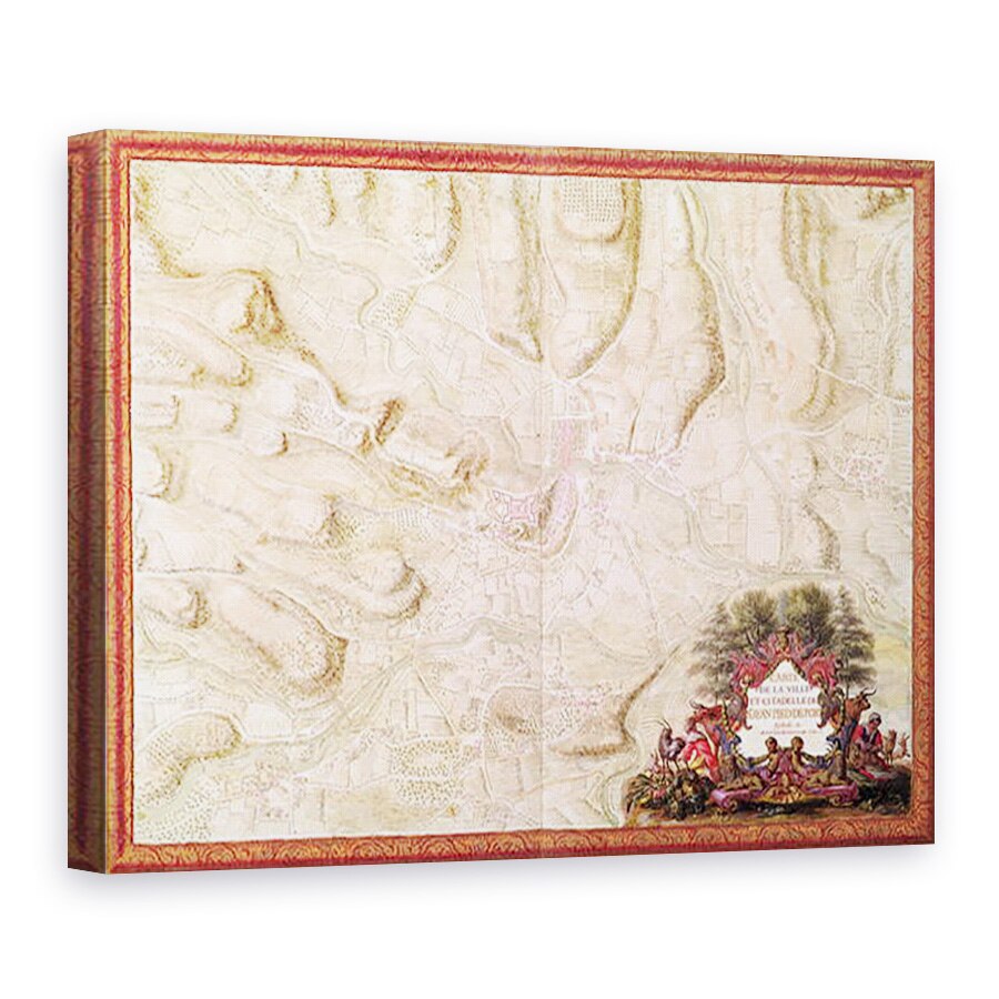 Tablou canvas - Sebastien Le Prestre de Vauban - Dna 988 tome 3 fol.49 Planul si harta Saint-Jean-Piem-de-Port, din Atlas Louis al XIV-lea, 75 x 100 cm