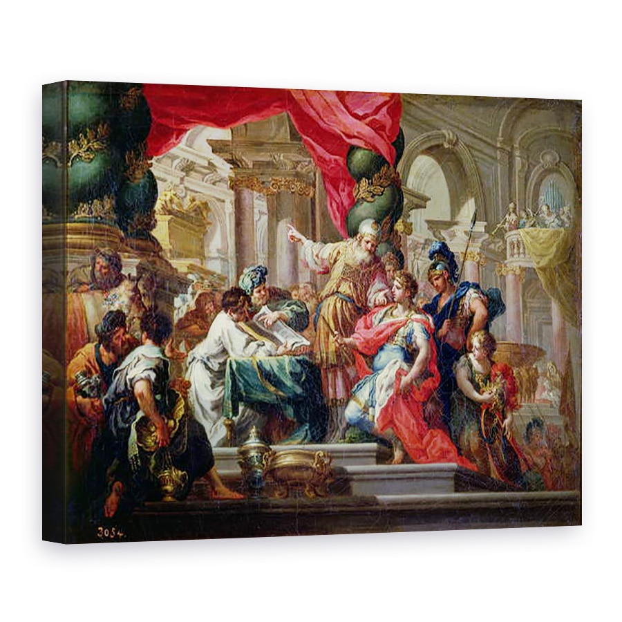 Tablou canvas - Sebastiano Conca - Alexandru cel Mare in Templul Ierusalimului, 75 x 100 cm