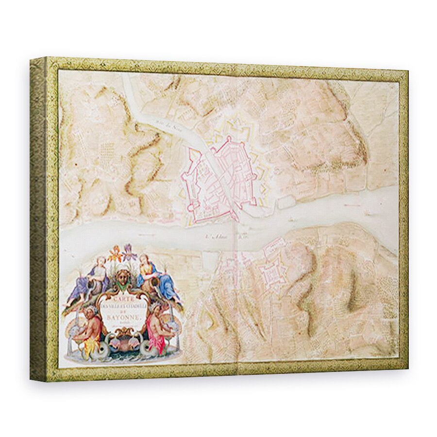 Tablou canvas - Sebastien Le Prestre de Vauban - Dna 988 tome 3 fol.45 Planul si harta orasului si cetatea Bayonne, din Atlas Louis al XIV-lea, 75 x 100 cm