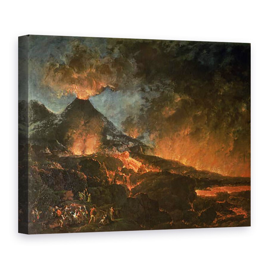 Tablou canvas - Scoala Italiana - Vezuviu erupe, 60 x 80 cm