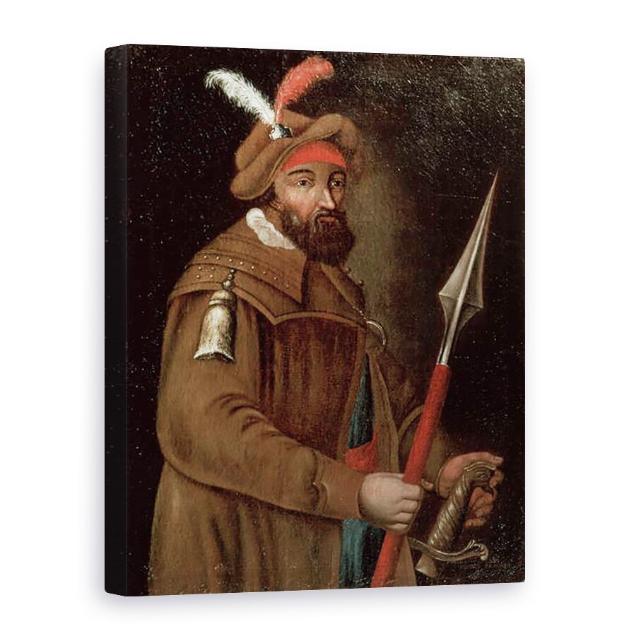 Tablou canvas - Scoala Rusa - Portretul lui Yermak Timofeevici d.1584/5, 50 x 70 cm