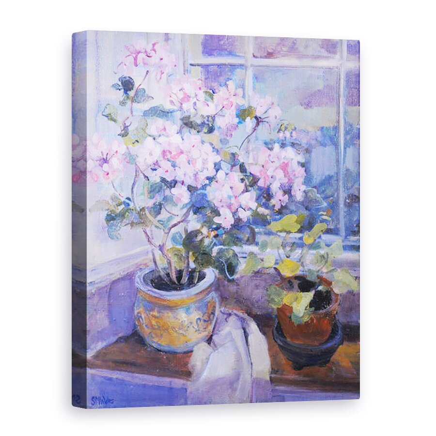 Tablou canvas - Sue Wales - Geranium roz pe scaun fereastra, 1996, 60 x 80 cm