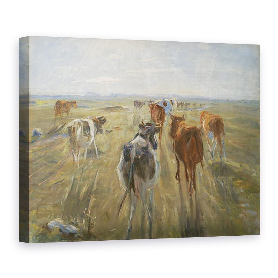 Tablou canvas - Theodor Esbern Philipsen - Umbre lungi. Bovine de pe insula Saltholm, 75 x 100 cm