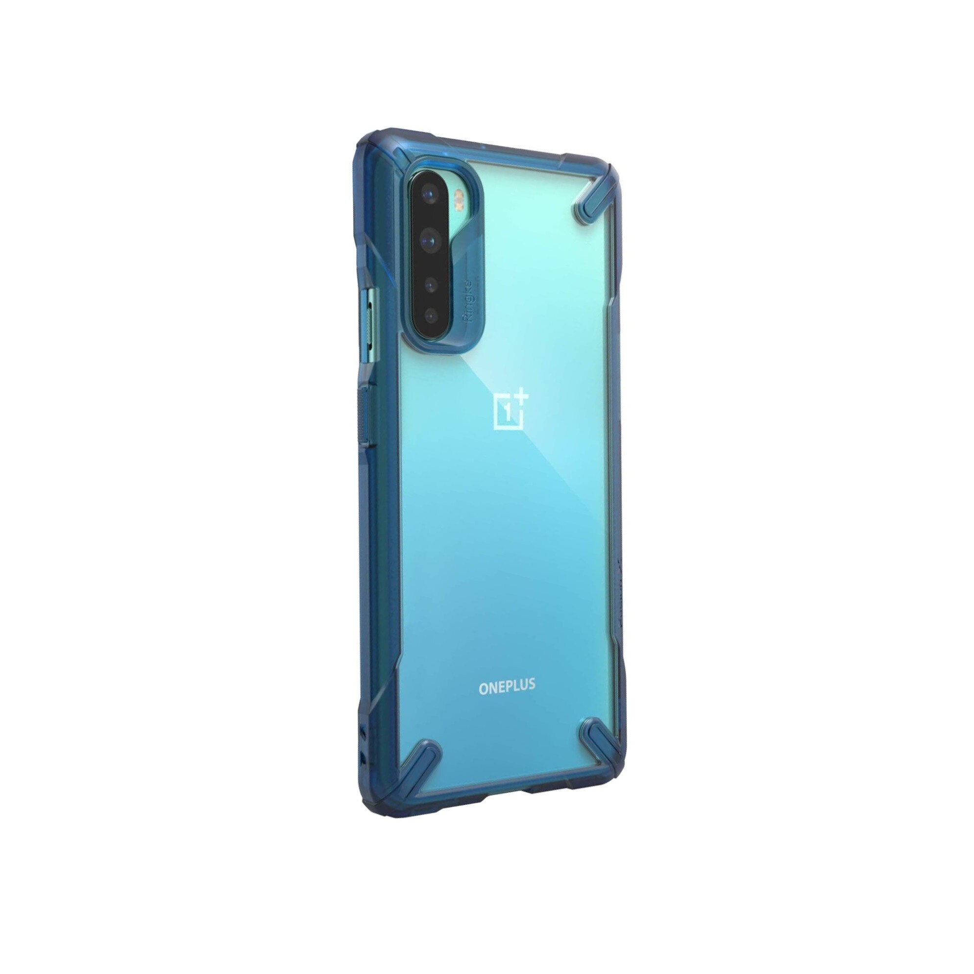 Husa OnePlus Nord Ringke FUSION X Transparent/Albastru