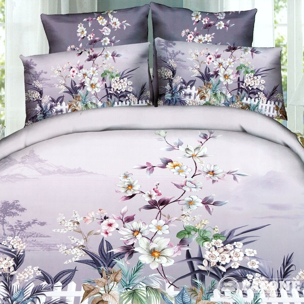 Set complet lenjerie de pat dublu + pilota + 2 perne, Digital Print PUCIOASA, 7 piese, 2 persoane, SETDP28