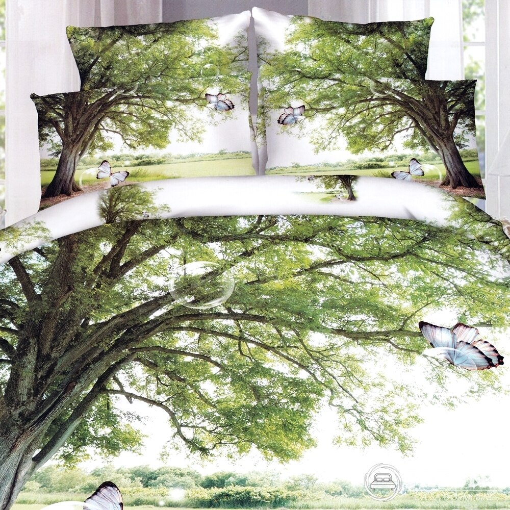 Set complet lenjerie de pat dublu + pilota + 2 perne, Digital Print PUCIOASA, 7 piese, 2 persoane, SETDP34