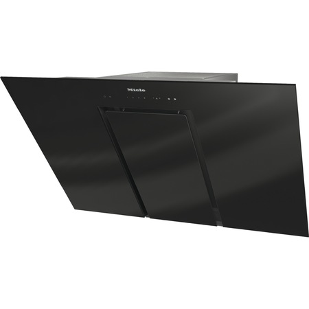 Hota decorativa Miele DA 6498 W OBSW, Putere de absorbtie 610m3/h, Clasa A++, 90 cm, Wi-Fi, Functie Accelerare, Indicator filtru, Evacuare laterala, Negru Obsidian