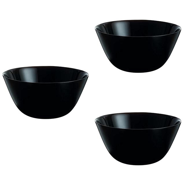 Set format din 3 boluri de servit din opal, 2.9l, 24 x10.5cm, negru