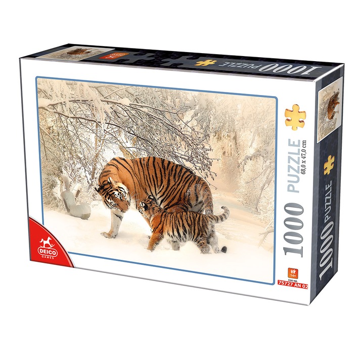 Пъзел Deico - Animals, Tigers, 1000 части