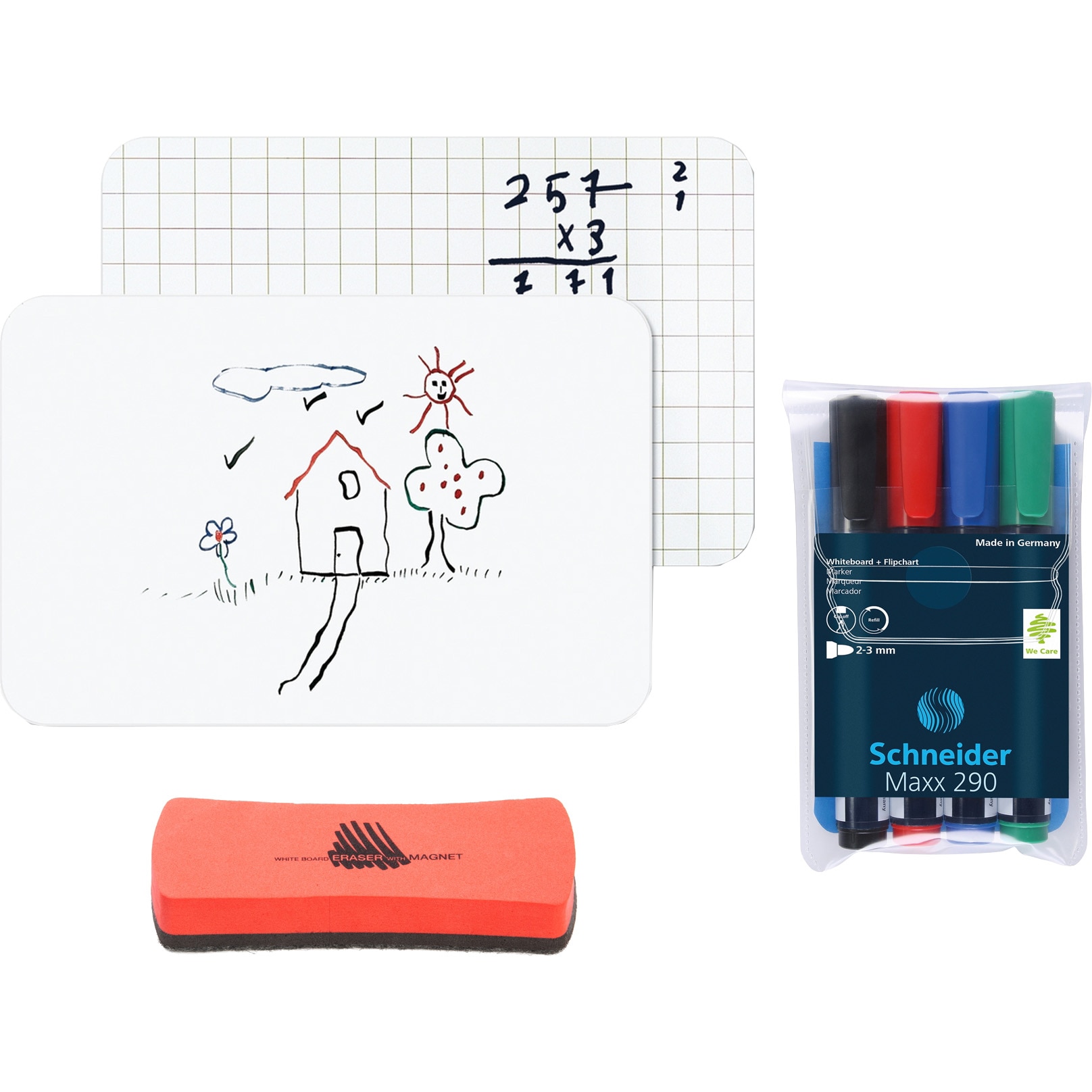 Set scoala Marker 4/set, burete si tabla A4 Bi-Silque