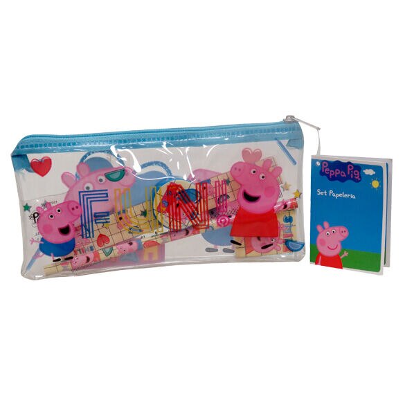 Set scoala Peppa Pig, penar, creion, radiera, liniar, ascutitoare
