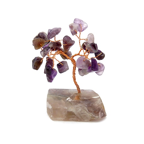 Copacel cu ametist pe suport de piatra remediu Feng Shui din Ametist, 60 mm lungime