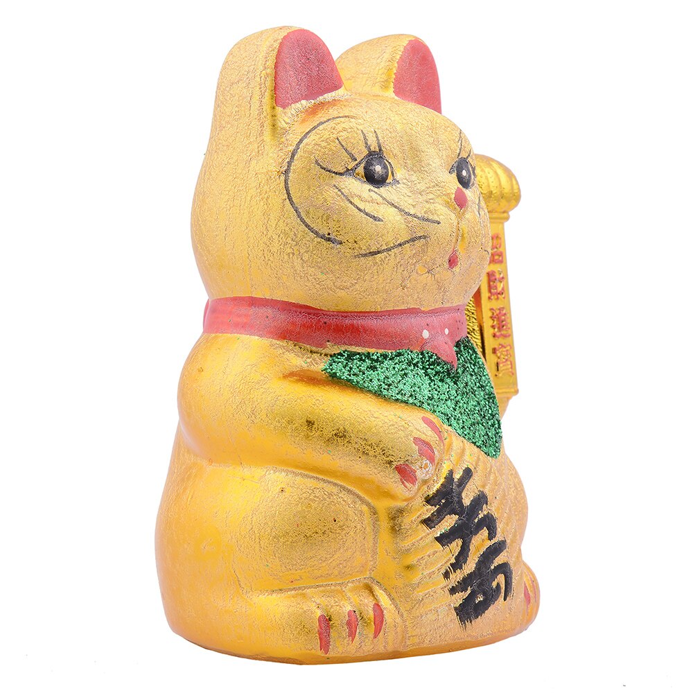 Pisica norocoasa ceramica Maneki Neko aurie 21 cm remediu Feng 