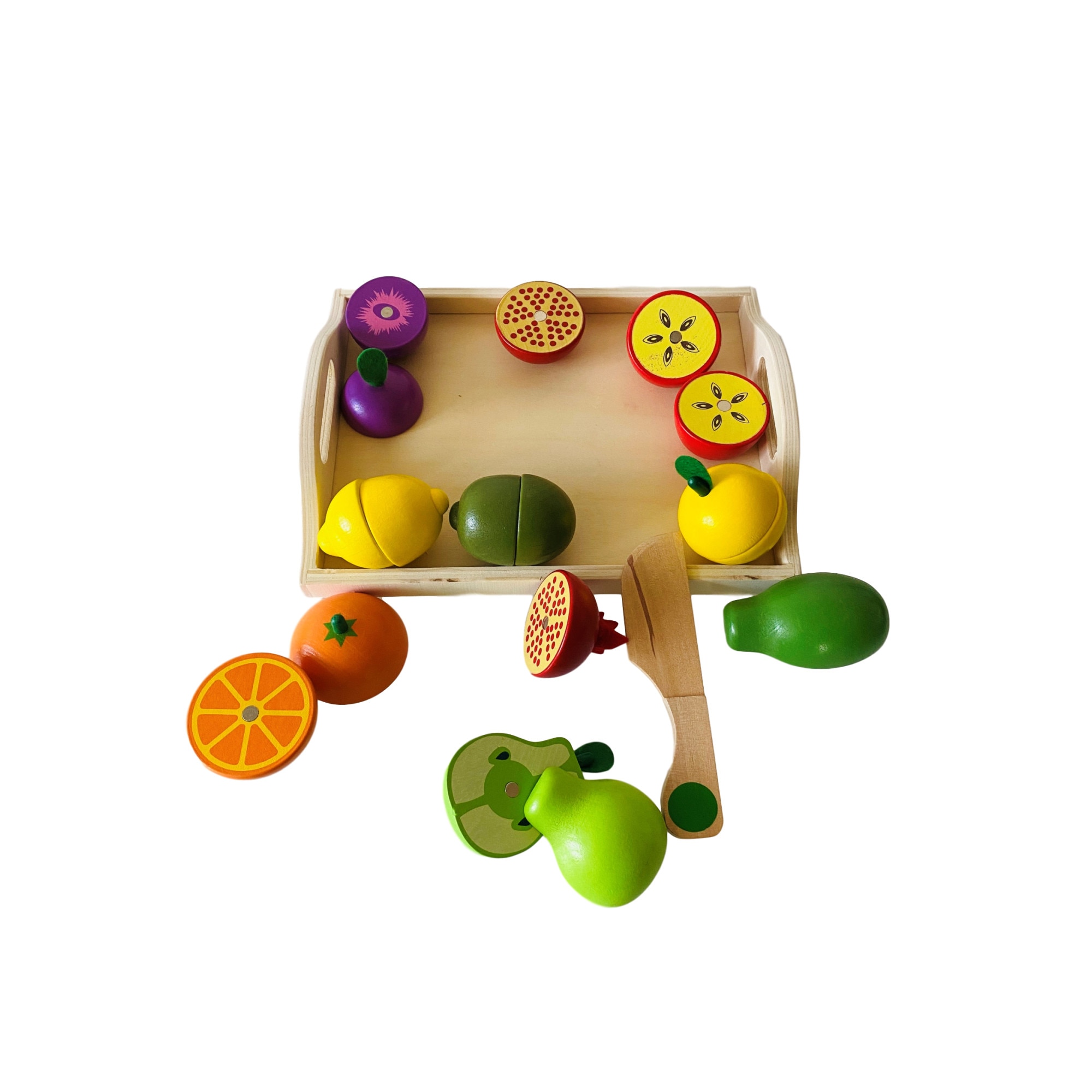 Fructe de feliat din lemn, magnetice, 11 piese , Unitoys