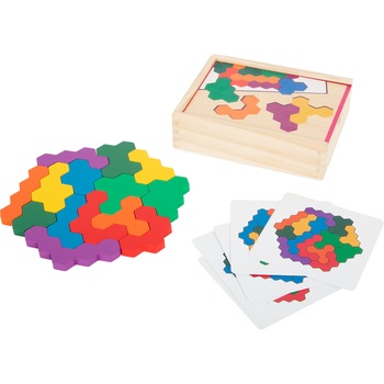 Puzzle din lemn- redarea modelului - hexagon Puzzle din lemn- redarea modelului - hexagon