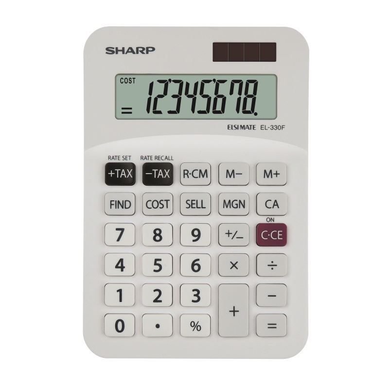 Calculator Sharp EL330FB, 8 digiti, functii business, afisaj inclinat, 145x103x30mm