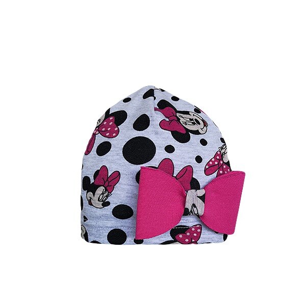 Fes Mic Pitic C253NN din tricot imprimat cu fundita asortata, Gri