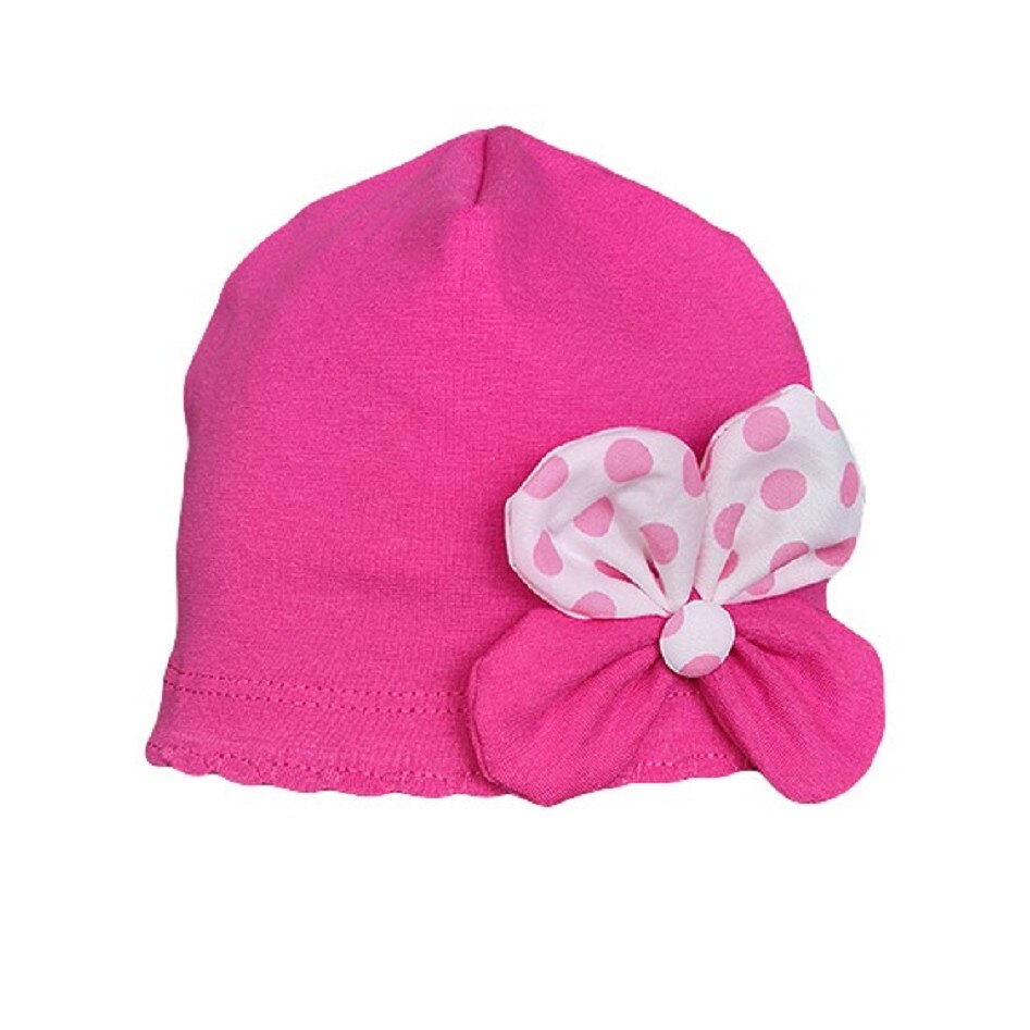 Fes Mic Pitic C187NN din tricot cu fundita in forma de fluture, Ciclamen