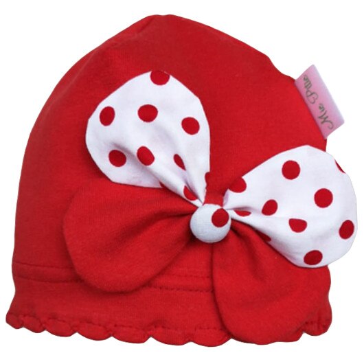 Fes Mic Pitic C187NN din tricot cu fundita in forma de fluture, Rosu