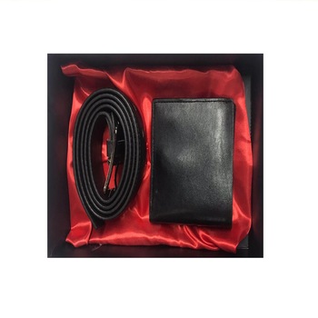 Set portofel si curea piele culoarea neagra de la bovis js20 Set portofel si curea piele culoarea neagra de la bovis js20