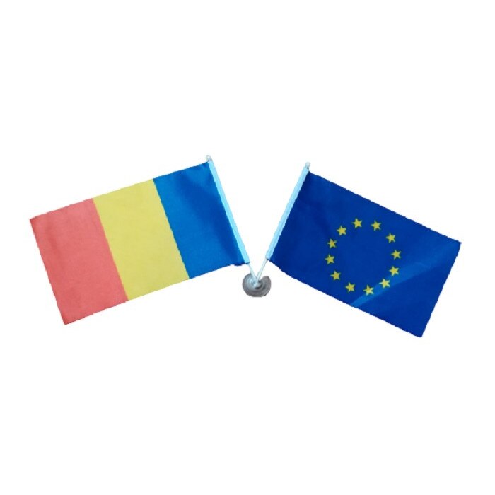 Set doua stegulete, Romania si UE, cu ventuza Vision