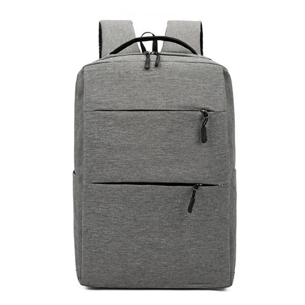 Set 3in1 rucsac laptop, 15.6", cu port USB extern incarcare, geanta umar si mini portofel textil, pentru calatori, office sau scoala Gri