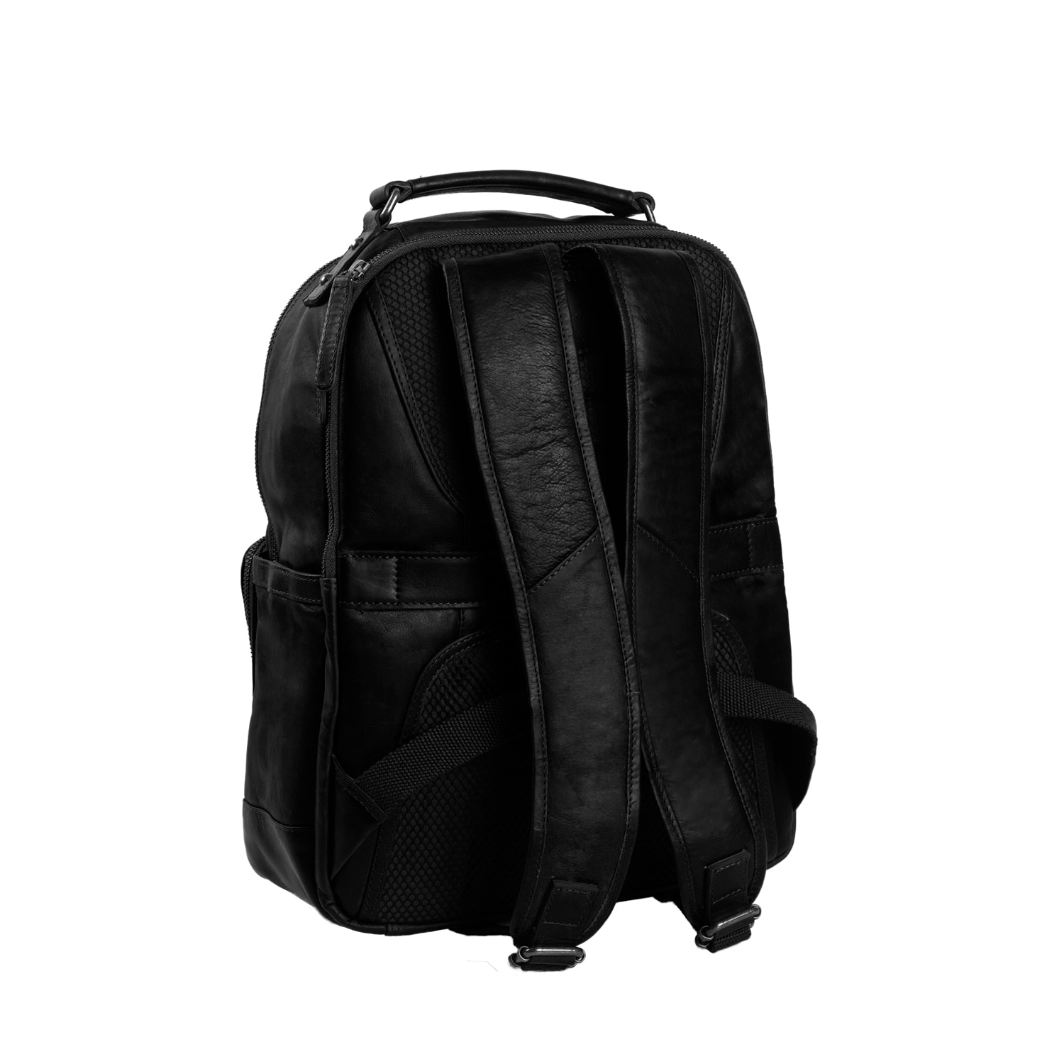 Rucsac pentru laptop de 14 inch si tableta, The Chesterfield Brand, din piele neagra model Austin