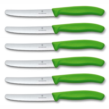 Set 6 cutite cu lama zimtata 11cm Victorinox Swiss Classic verde 6.7836.L114.6 Set 6 cutite cu lama zimtata 11cm Victorinox Swiss Classic verde 6.7836.L114.6