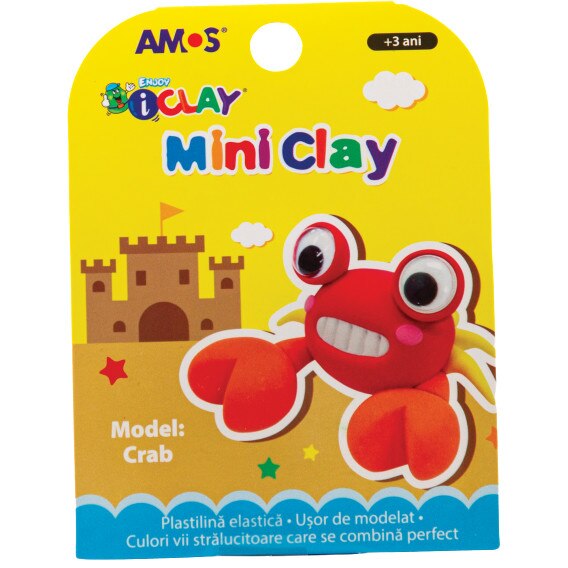 Plastilina copii model Crab AMOS iClay 30g mini clay