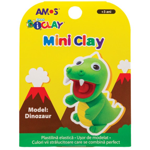 Plastilina copii model Dinozaur AMOS iClay 30g mini clay