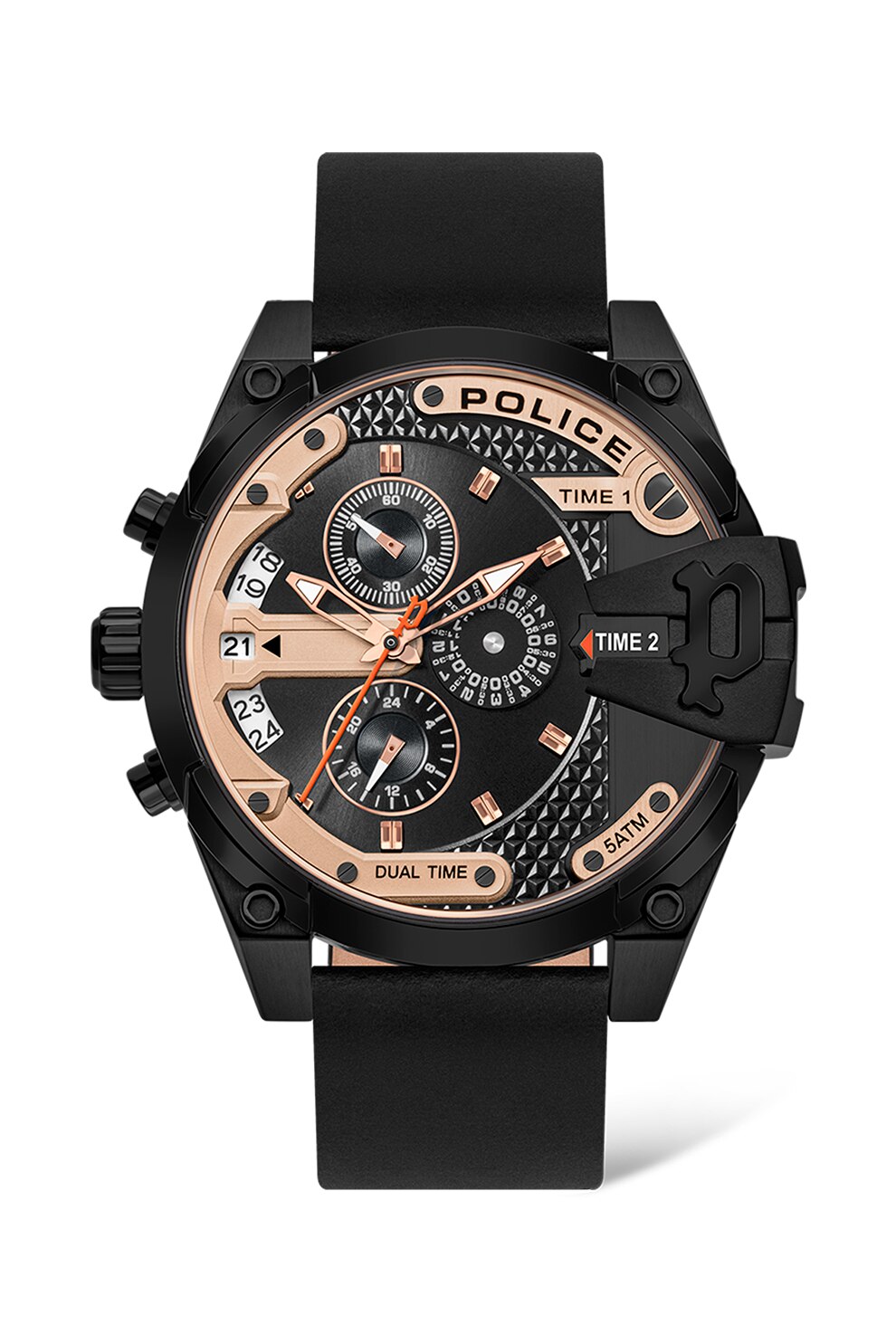 Police, Ceas quartz cu mai multe fuse orare, Negru