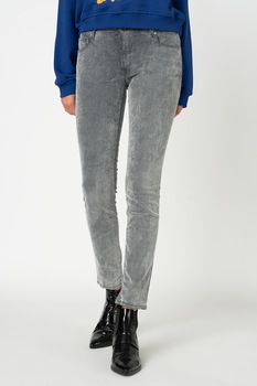 Love Moschino, Blugi slim fit cu aspect decolorat, Gri, 26 Love Moschino, Blugi slim fit cu aspect decolorat, Gri, 26